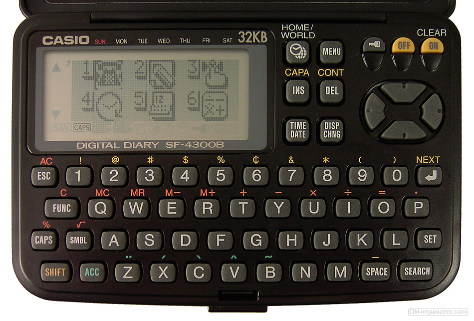 Casio SF-4300B Black Portable 32KB Digital Display Diary Electronic  Organizer
